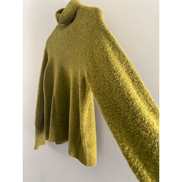 Sigrid Olsen Wool Blend Stretchy Knit Turtleneck Lime Green Size Small JL - Picture 3 of 7
